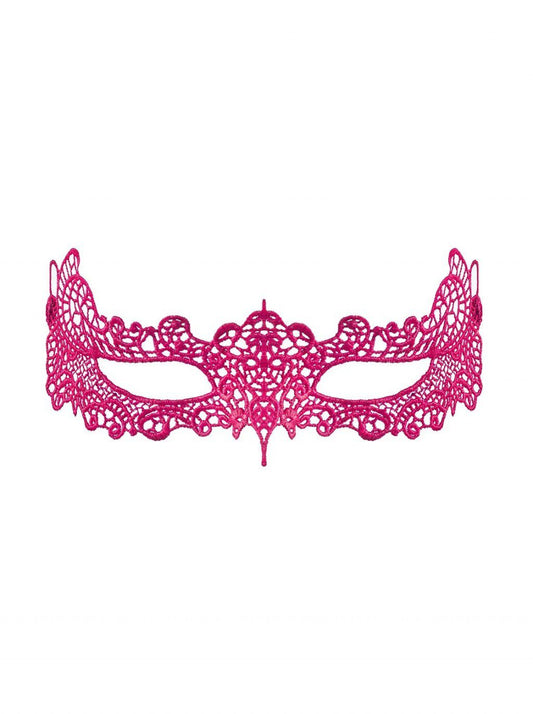 Maschera ricamata rosa fucsia in tessuto A701 Maschera ricamata rosa fucsia in tessuto A701