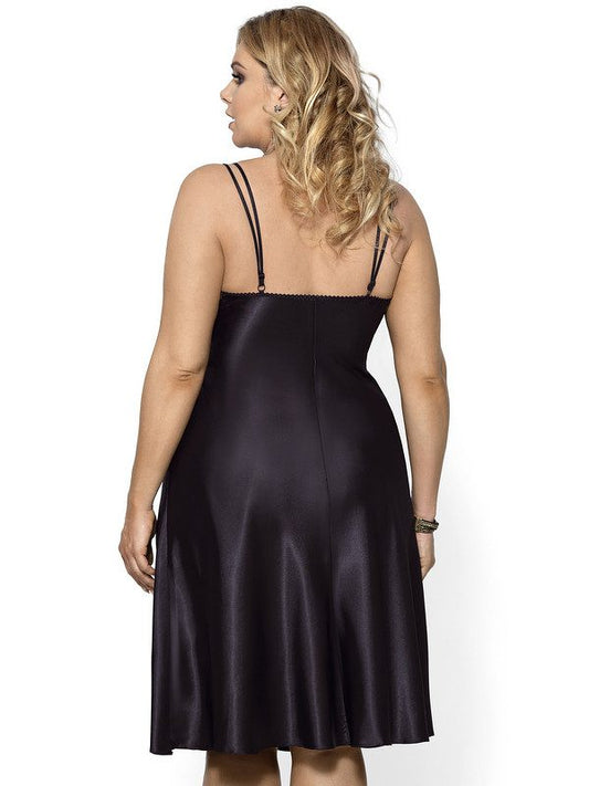 Sottoveste raso nero Plus Size Nancy taglie comode Sottoveste raso nero Plus Size Nancy taglie comode