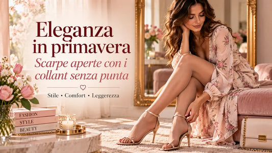 Eleganza in primavera: scarpe aperte con i collant senza punta