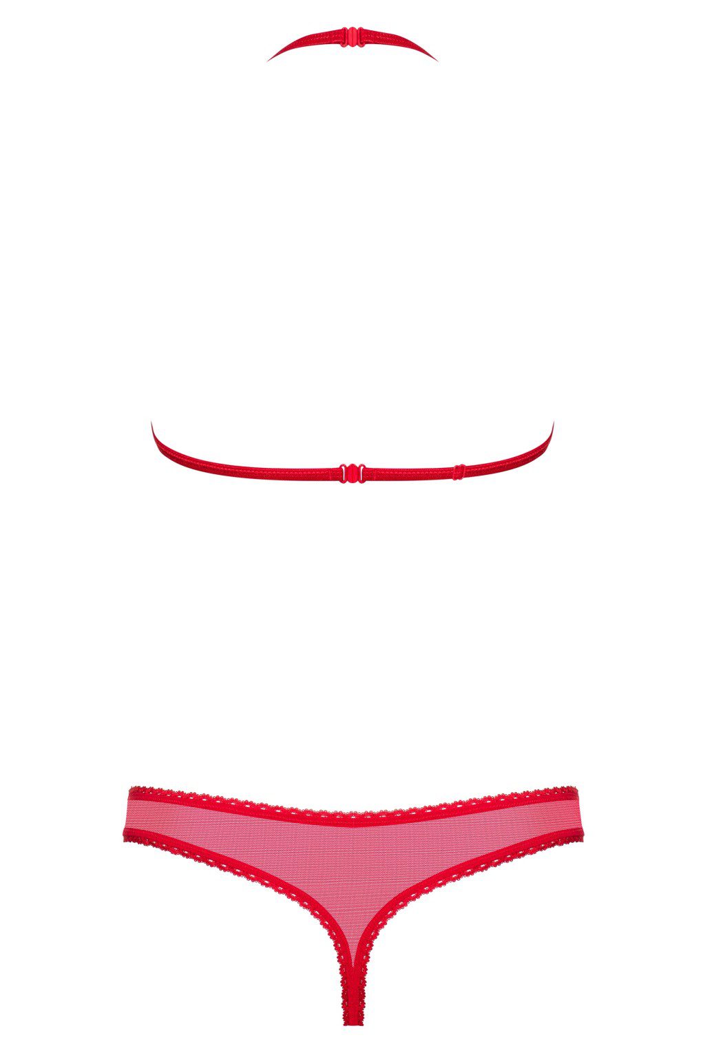 Completo intimo rosso in tulle e pizzo 2 pz 870-set-3