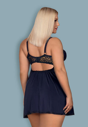 Babydoll blu con coppe grandi imbottite Drimera