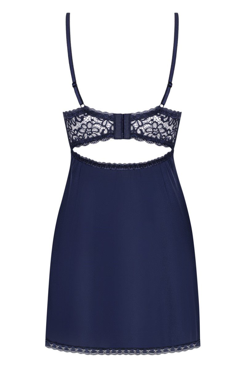 Babydoll blu con coppe grandi imbottite Drimera