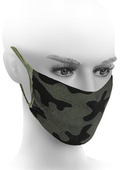 Mascherina lavabile in microfibra Oeko-tex fantasia militare