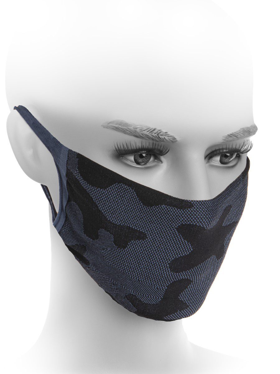 Mascherina lavabile in microfibra Oeko-tex fantasia militare