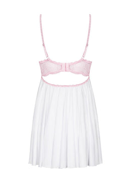Babydoll con coppe grandi imbottite in pizzo rosa Girlly
