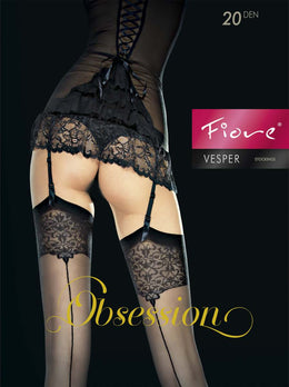 Calze velate da reggicalze con riga posteriore 20 den Vesper