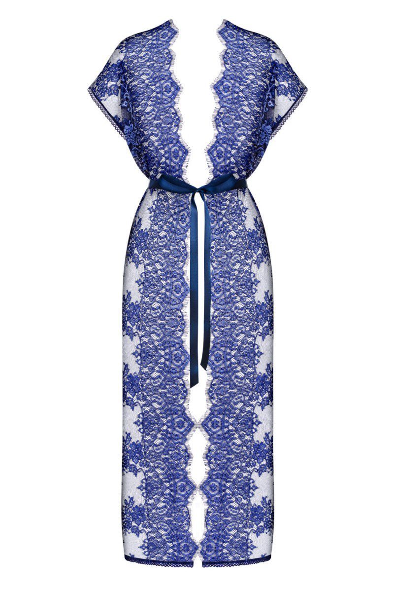 Vestaglia in pizzo cigliato blu Flowlace