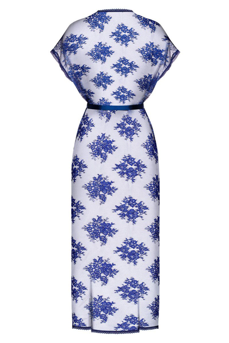 Vestaglia in pizzo cigliato blu Flowlace