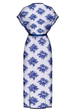 Vestaglia in pizzo cigliato blu Flowlace