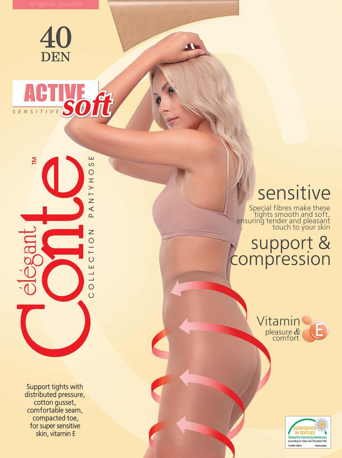 Collant a compressione graduata per pelle sensibile 40 den