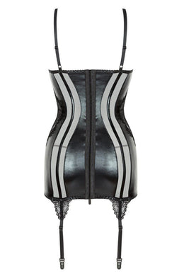 Chemise tessuto lucido e pizzo con reggicalze Marilyn