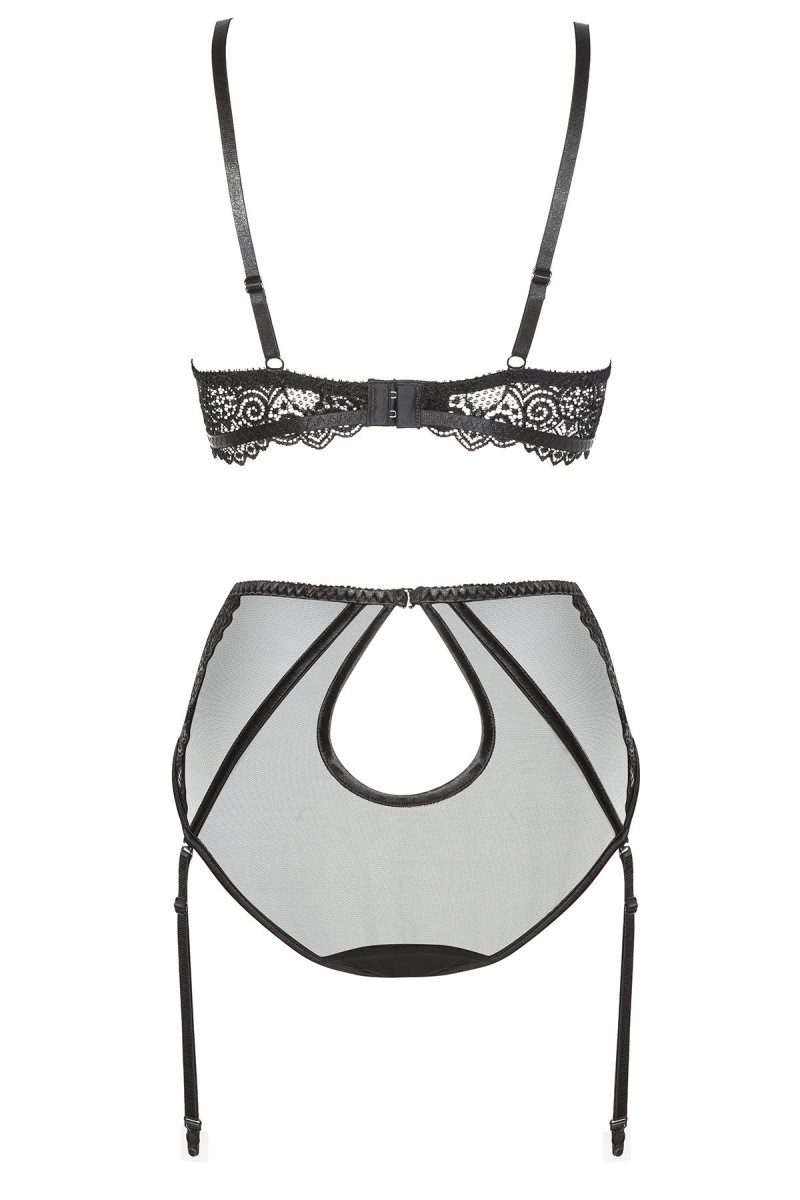Completo intimo 2 pezzi pizzo nero Ravenna