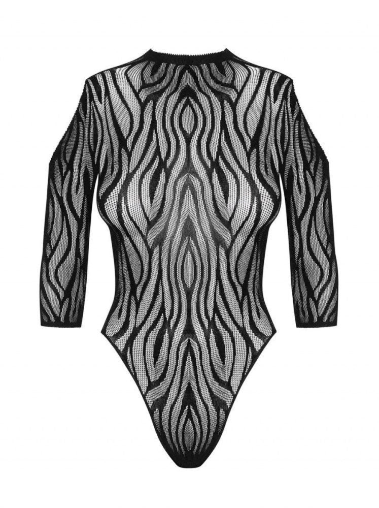 Body zebrato a rete taglie plus B130