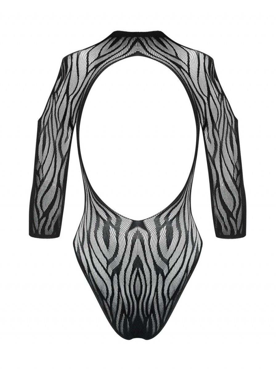 Body zebrato a rete taglie plus B130