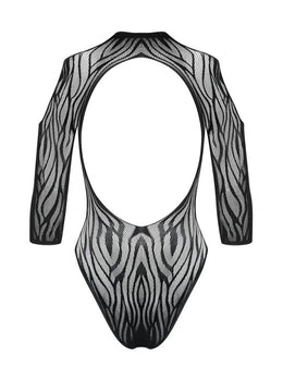 Body zebrato a rete taglie plus B130
