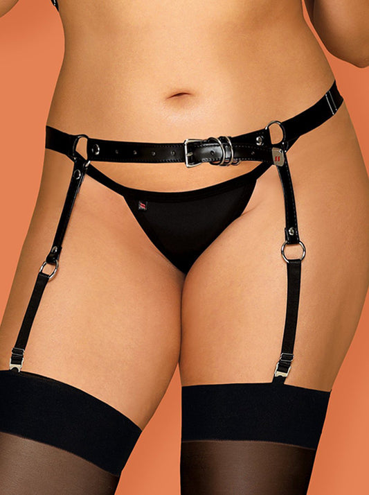 Reggicalze XXL in similpelle con anelli A756