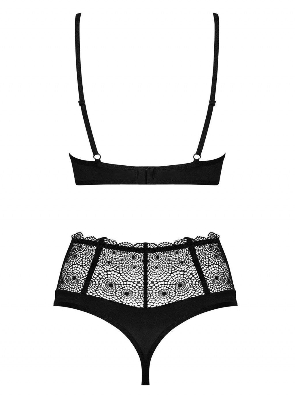 Completino nero due pezzi taglie plus Sharlotte