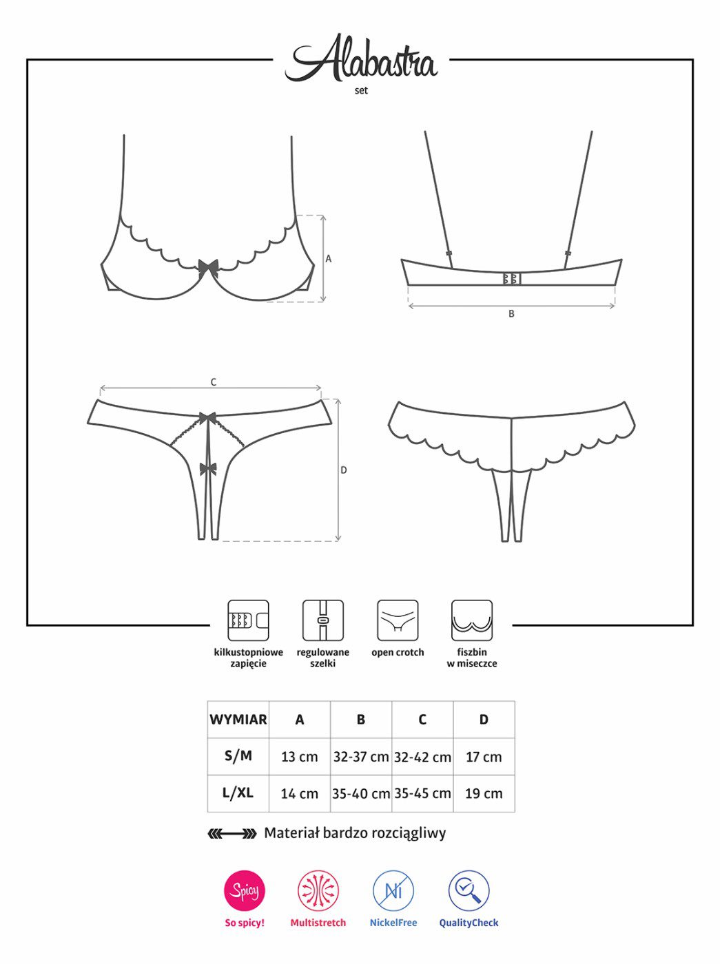 Completo intimo rosa fucsia due pezzi Alabastra