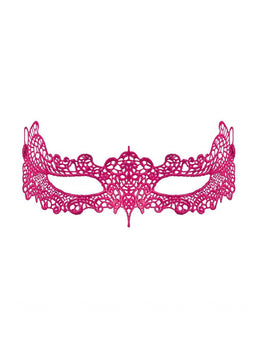 Maschera ricamata rosa fucsia in tessuto A701