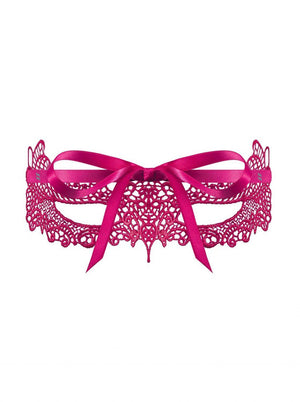 Maschera ricamata rosa fucsia in tessuto A701