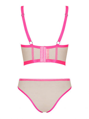 Completino trasparente con inserti rosa Nudelia