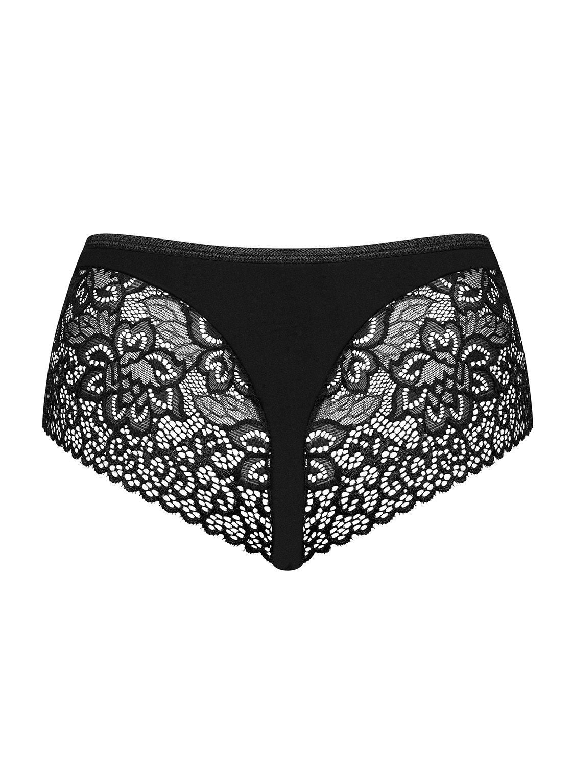Culotte in pizzo nero taglie plus Cecilla