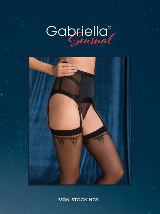 Calze classiche da reggicalze con ricami floreali Ivon
