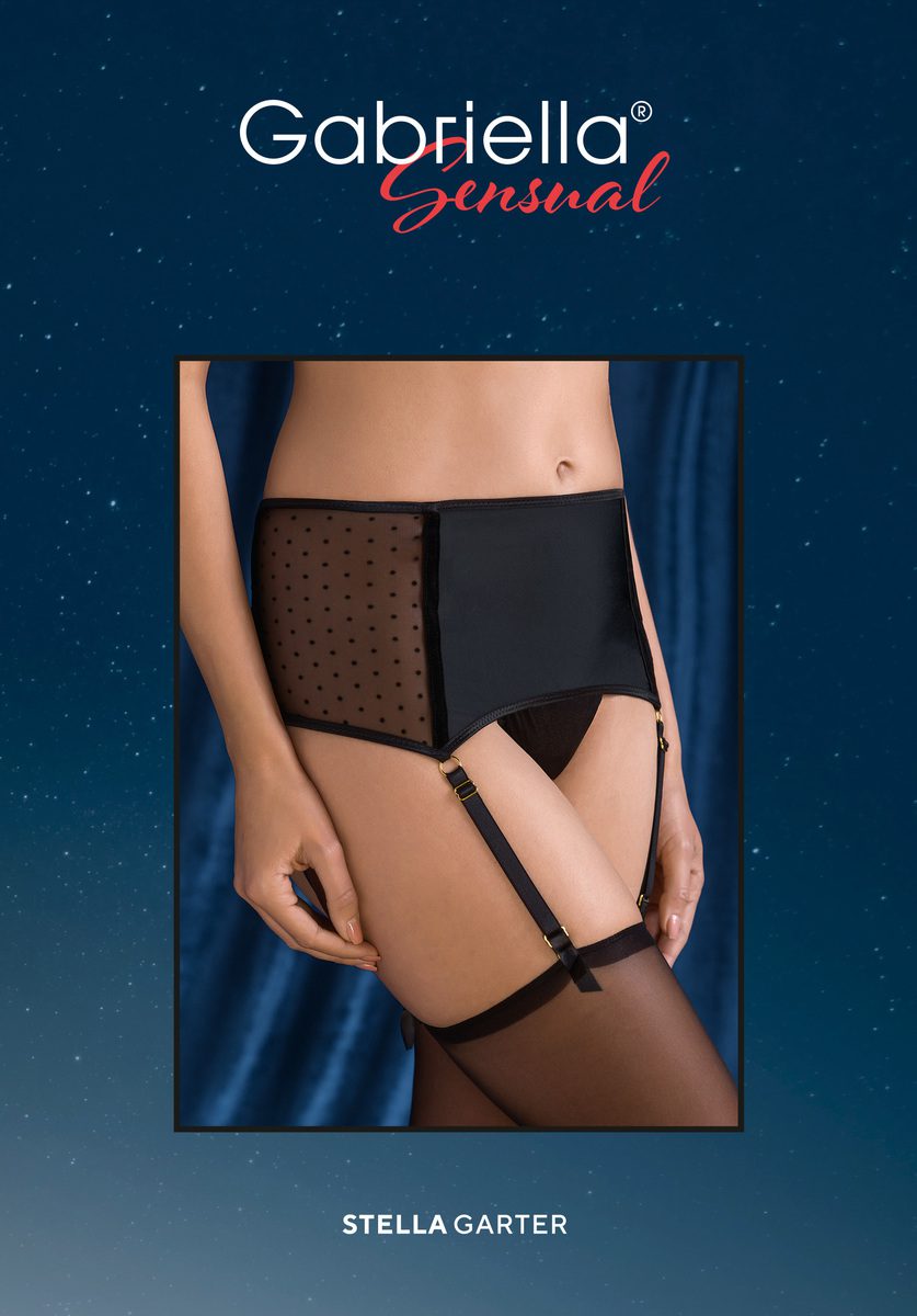Reggicalze in tulle a pois taglie plus Stella