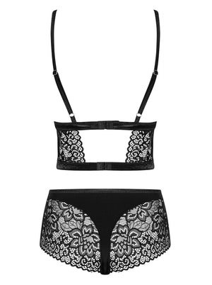 Completo in pizzo nero taglie plus Cecilla