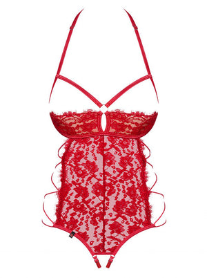 Body aperto in pizzo rosso Rediosa