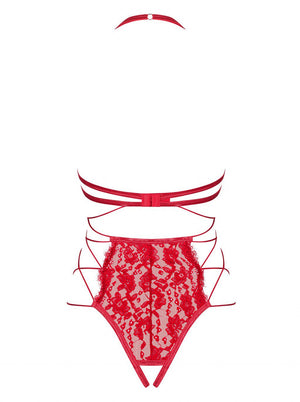 Body aperto in pizzo rosso Rediosa
