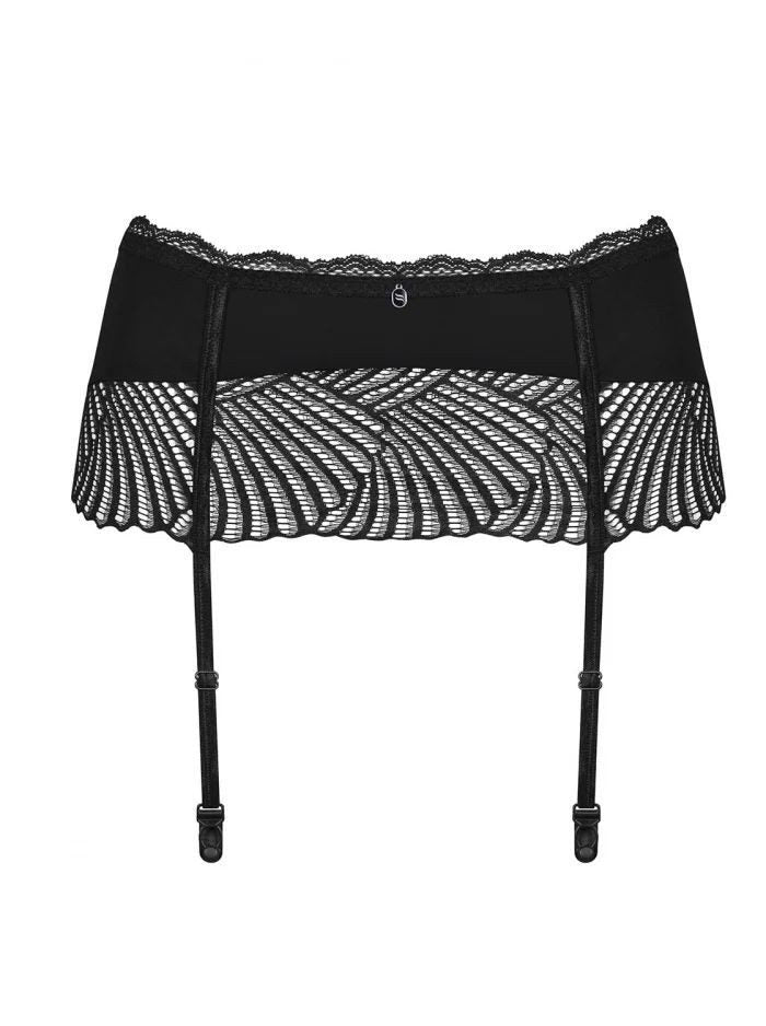 Reggicalze in pizzo nero Klarita taglie plus