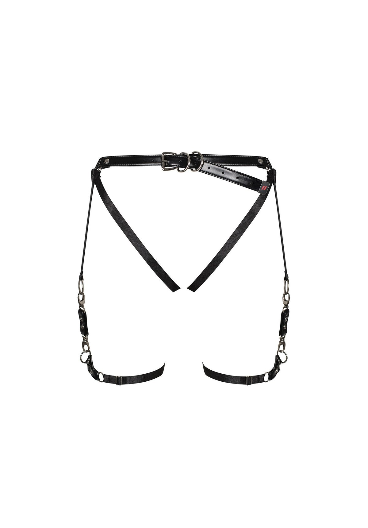 Imbracatura in similpelle con anelli A762