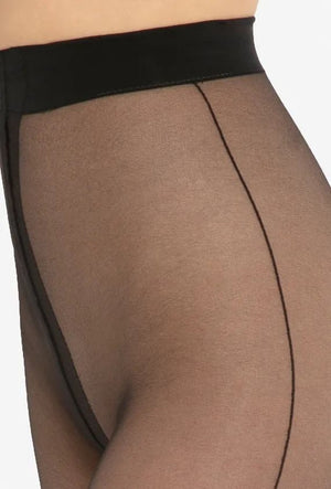 Collant effetto calze a rete con riga e glitter Rita 02