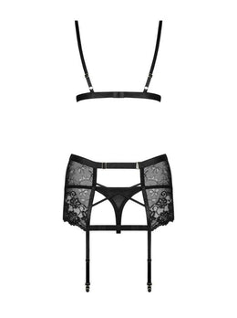 Completino 3 pezzi in pizzo nero Blanita