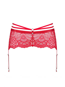 Reggicalze in pizzo rosso Loventy taglie plus