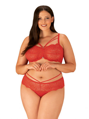 Completo intimo rosso 2 pezzi Loventy taglie plus