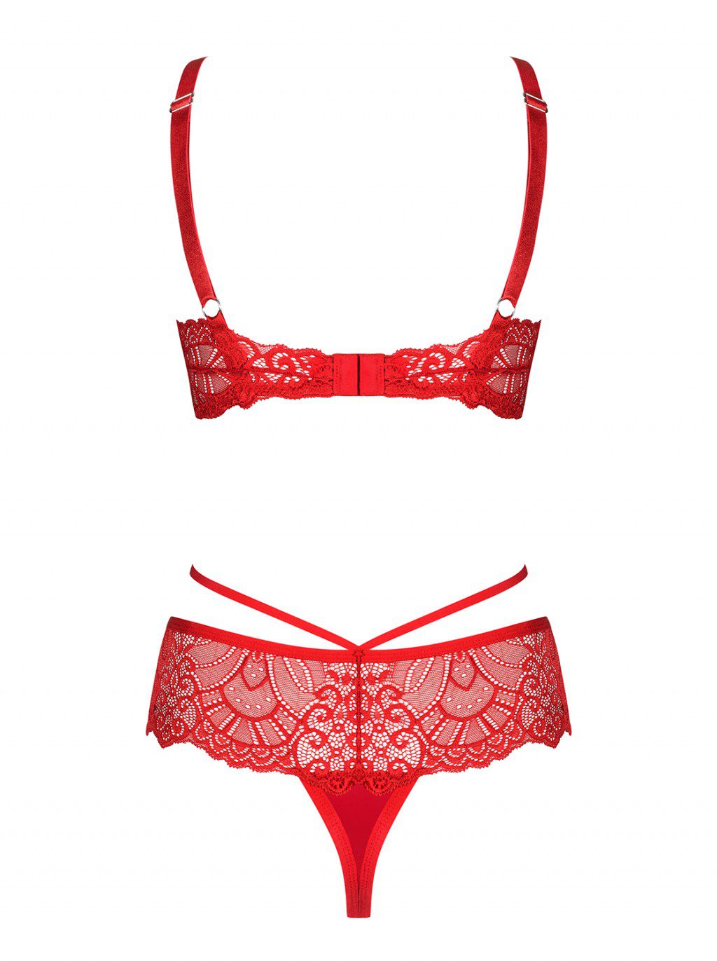 Completo intimo rosso 2 pezzi Loventy taglie plus
