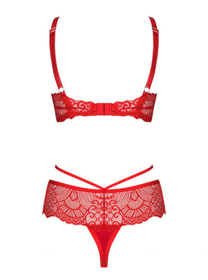 Completo intimo rosso 2 pezzi Loventy taglie plus