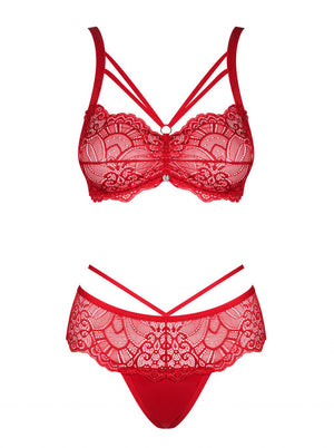 Completo intimo rosso 2 pezzi Loventy taglie plus