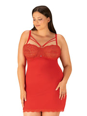 Chemise rossa Loventy taglie plus