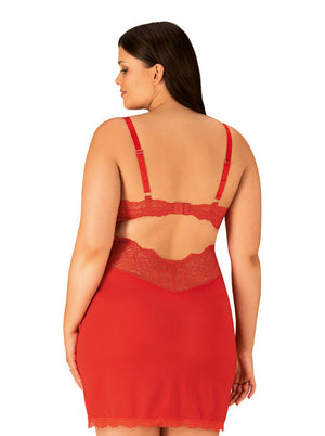 Chemise rossa Loventy taglie plus