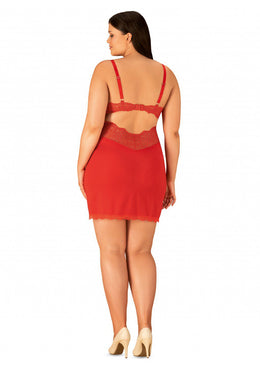 Chemise rossa Loventy taglie plus