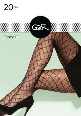 Collant fantasia jacquard 20 den Fancy 13 taglie plus