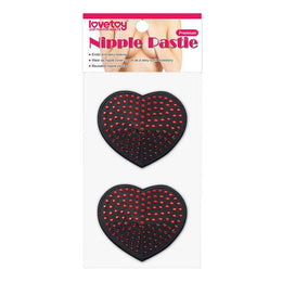 Copricapezzoli a forma di cuore con strass rossi