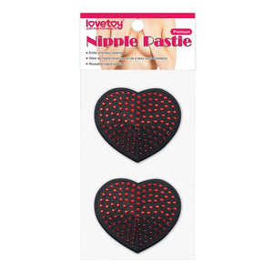 Copricapezzoli a forma di cuore con strass rossi