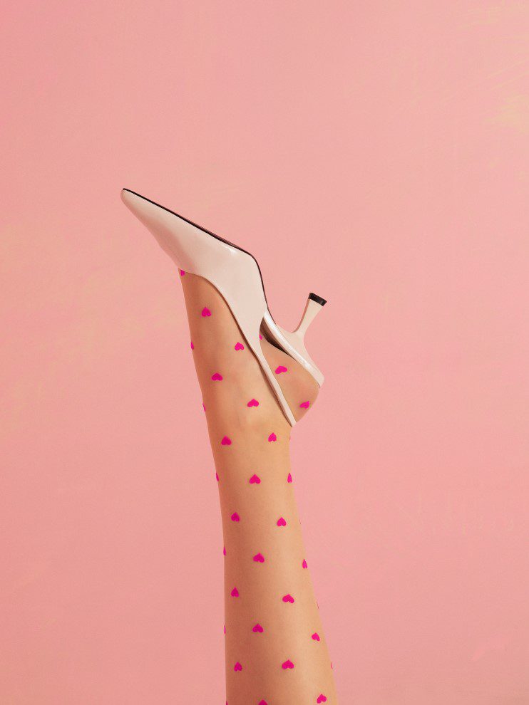 Calze velate da reggicalze con cuori 15 den Love Booster Plus