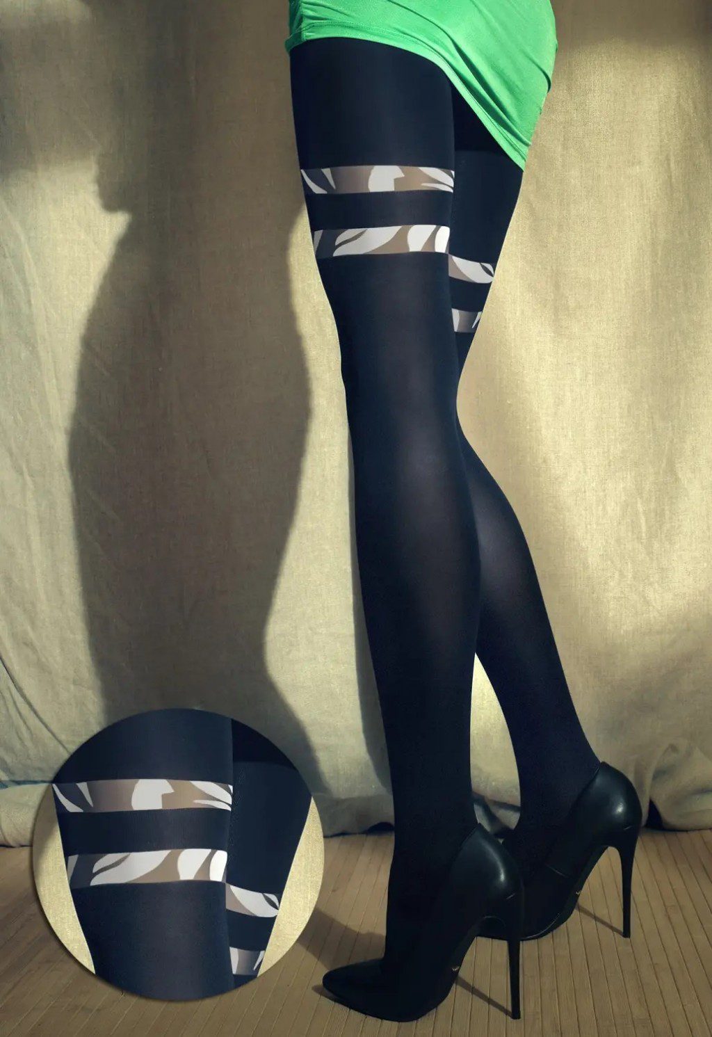 Collant finte calze con righe 50 den Stripes