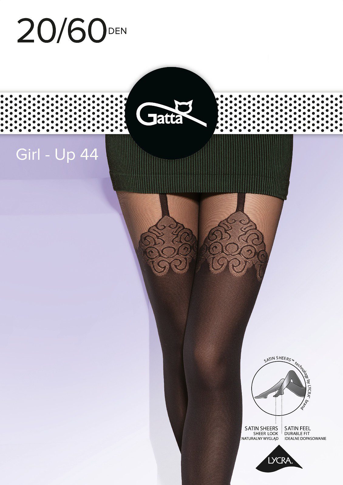 Collant 3D finte calze 20/60 den Girl-Up 44