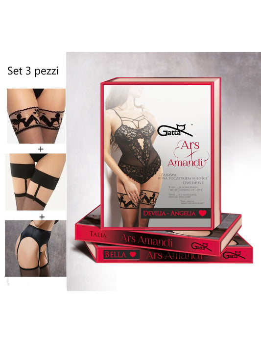 Set 3 modelli calze e collant giarrettiera Ars Amandi